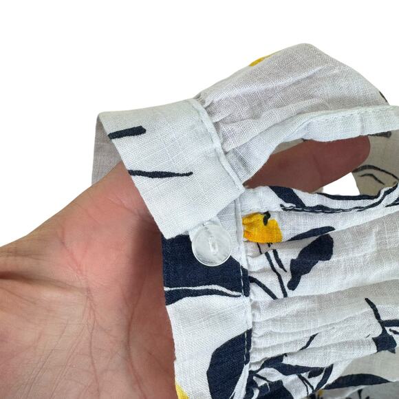 Liz Claiborne Yellow White Floral Print V-Neck 3/4 Sleeve Light Button Up Sz XXL - Picture 4 of 6
